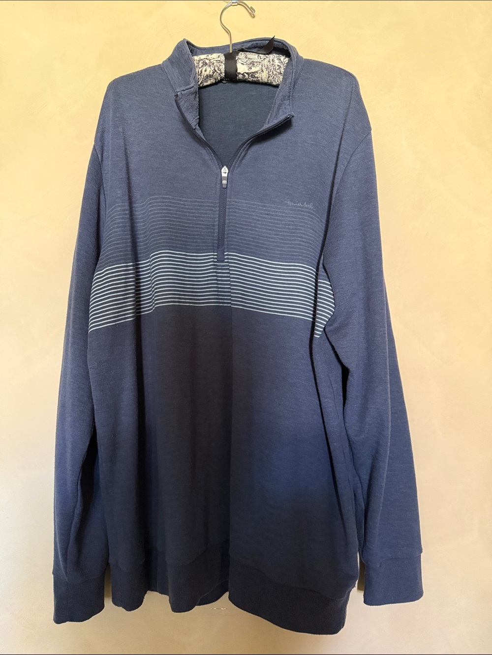 Men’s Travis Mathew Quarter Zip Golf  Pullover  - XXL - Blue/ Gray